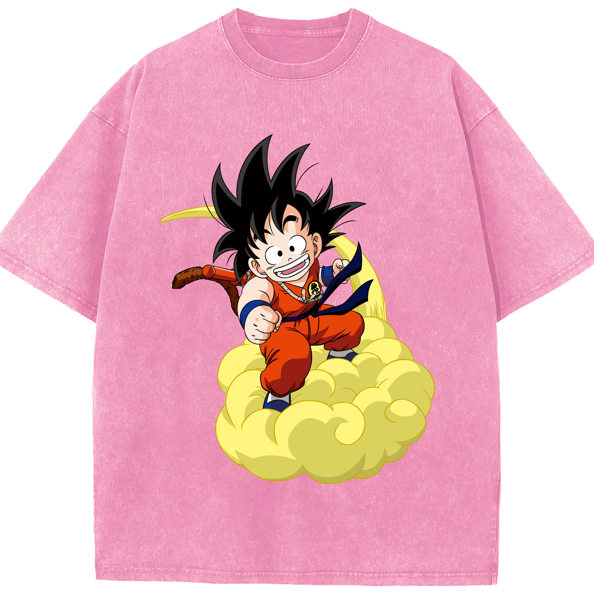（画像用） ドラゴンボール 孫悟空（そん ごくう）Son Goku カカロット DRAGON BALL Kakarotto 綿100% ヴィンテージ風 半袖Tシャツ（フロントプリント）